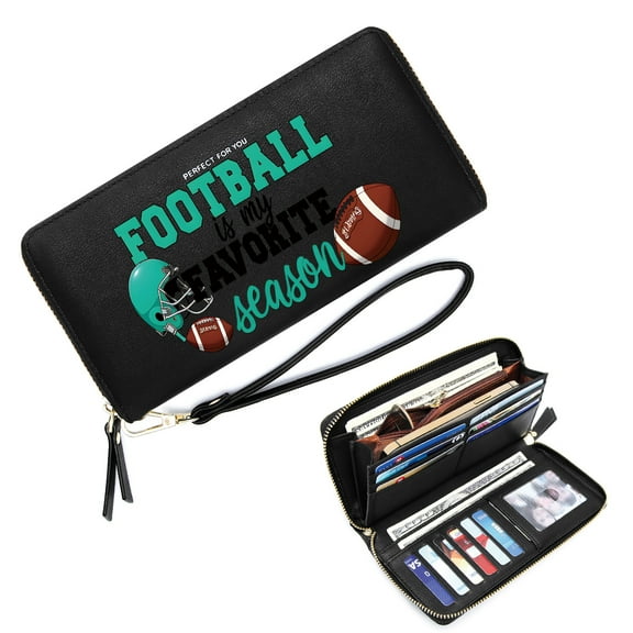 GEEAD Card Holder Wallet for Women Zipper Lady Credit Card Case Wallet HELMET STEELERS FOOTBALL Valentine's Day, Mother's Day, Birthday Gifts Soft Texture