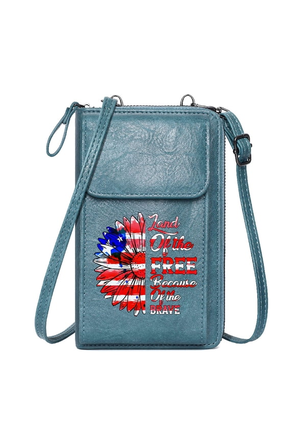 Cell Phone Wallet Purses Zipper Womens Wallet American flag Patriotic theme Decorative font Cute Stylish Elegant Accessory Large Capacity Purse Gift