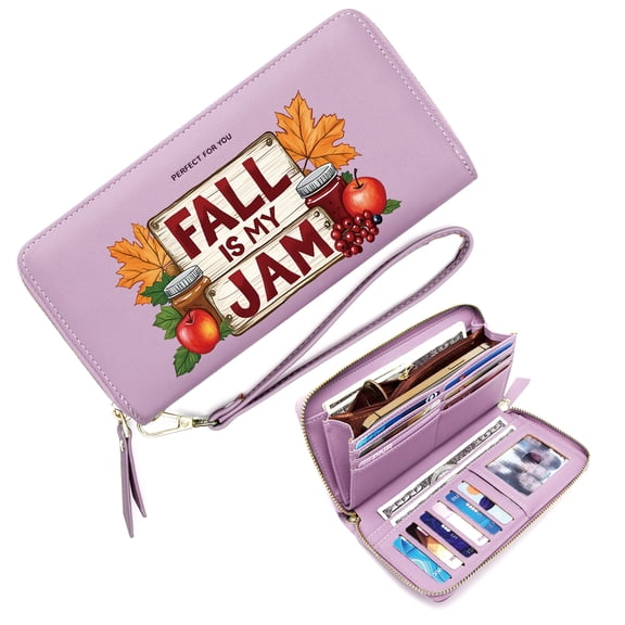 GEEAD Cute Wallet Personalized Wallet for Women Jam Wooden Signs Fall Best Thanksgiving Gift for Women Elegant Accessory