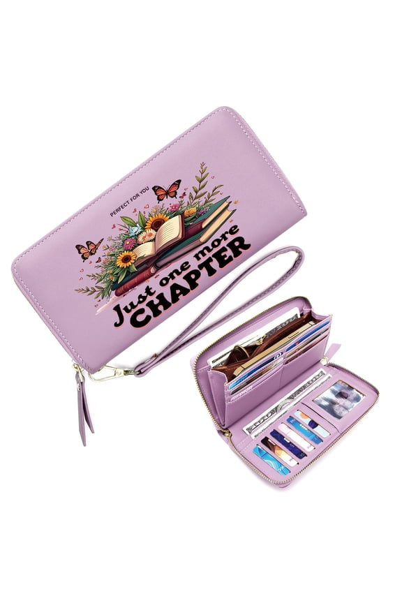 Large Capacity Handbag for Women Spacious Everyday Wallet for Women Floral Books Butterflies Valentine's Day, Mother's Day, Birthday Gifts Travel Accessory Card Holder