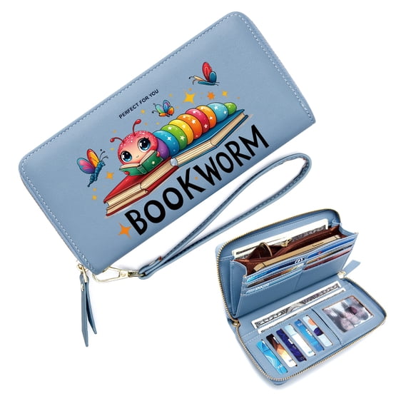 GEEAD Multiple Card Slots Wallet for Women Large Capacity Handbag for Women Cartoon Caterpillar Magical Atmosphere Vibrant Butterflies Durable & Stylish Accessory Season And Graduation Gifts