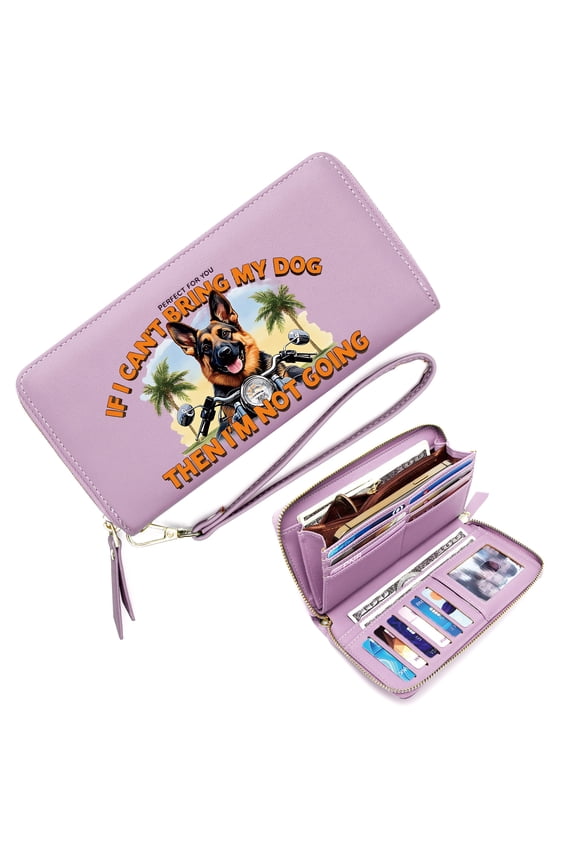 Personalized Wallet for Women Zip Around Wallet for Women German Shepherd Motorcycle Pet-Friendly Perfect Everyday Use or Gift Idea Romantic Gift for Wife & Girlfriend
