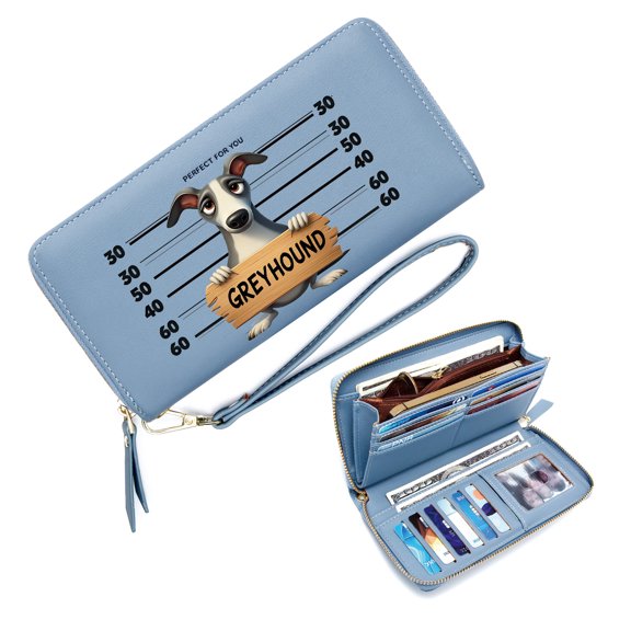 GEEAD RFID Blocking Wallet for Women Personalized RFID Wallet for Women Playful Style Greyhound Height Measurement Suitable for Everyday Use Suitable for Women and Men
