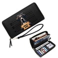 thumbnail image 1 of GEEAD Wallet with RFID Blocking for Women Spacious Everyday Wallet for Women Great Dane Wooden sign Digital art Durable Polyester Lining Season And Graduation Gifts, 1 of 10