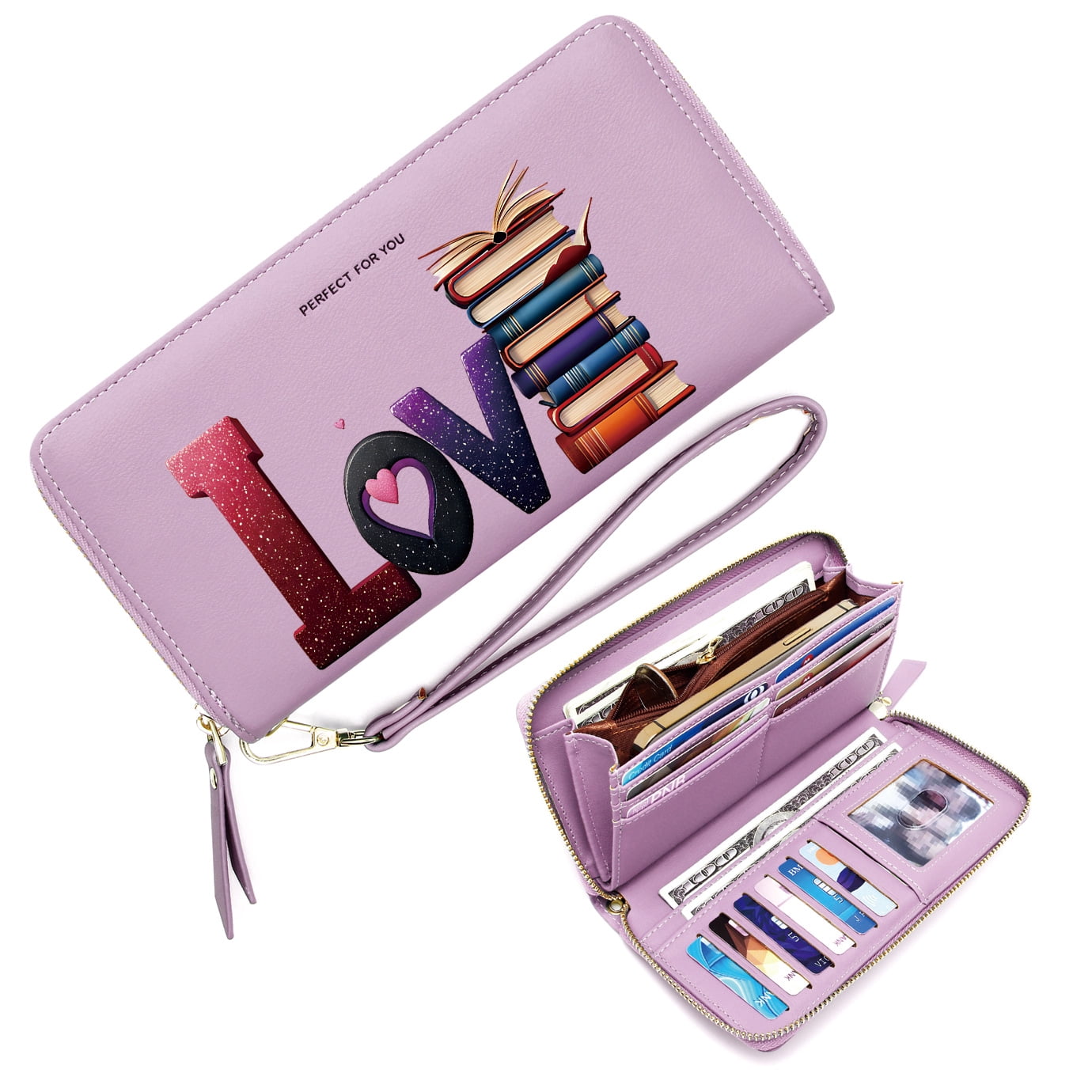 GEEAD Zipper Pocket Wallet for Women Fashion Women ID Credit Card ...