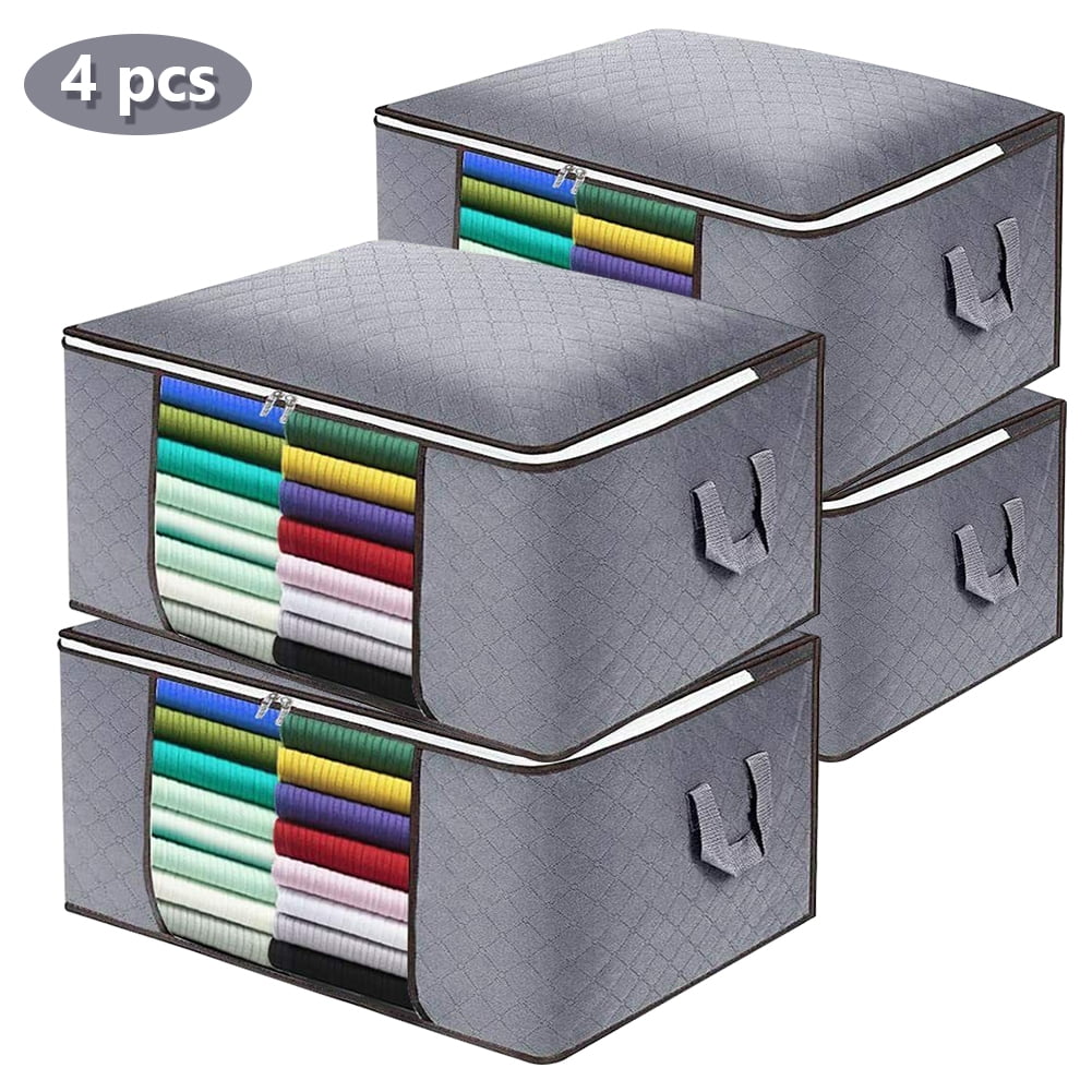 GEEDIAR 4 Pack Under Bed Storage Containers Foldable Clothes Storage