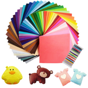 GEEDIAR 60pcs Felt Fabric Sheets 6x6 inch Stiff Felt Sheets Assorted Color Felt Squares for Diy Sewing Craft Patchwork Embroidery with Coil