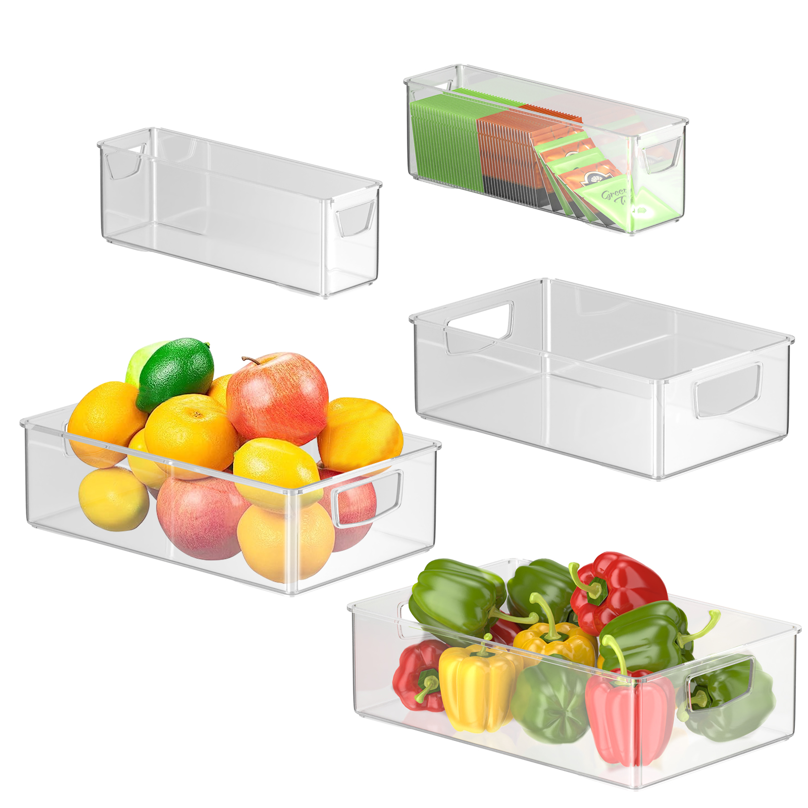 Sorbus Plastic Storage Bins Clear Pantry Organizer Box Bin Containers for Organizing Kitchen