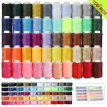 GEEDIAR 50pcs Sewing Thread Kit 50pcs Prewound Bobbins with Case Polyester Thread for Hand & Sewing Machine 50 Colors