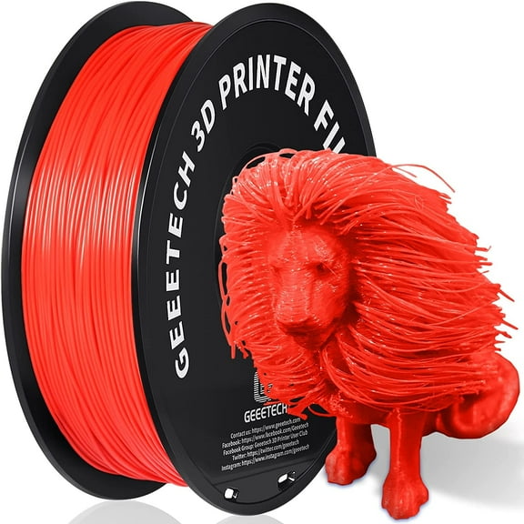 GEEETECH 3D Printer Red PLA Filament 1.75mm 1kg Spool (2.2lbs),Dimensional Accuracy +/- 0.03mm