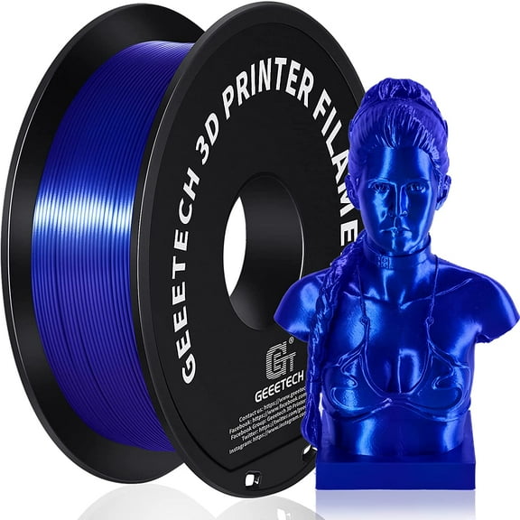 GEEETECH 3D Printer silky Royal blue PLA Filament 1.75mm 1kg Spool (2.2lbs),Dimensional Accuracy +/- 0.03mm
