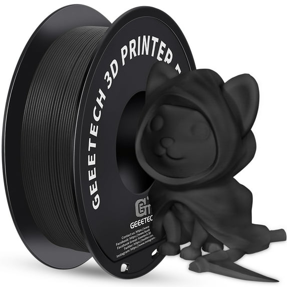 GEEETECH Matte PLA Filament Black, 1.75mm Frosted 3D Printer Filament, Dimensional Accuracy +/- 0.02 mm, 1kg Spool (2.2lbs) 3D Printing Filament for FDM 3D Printers