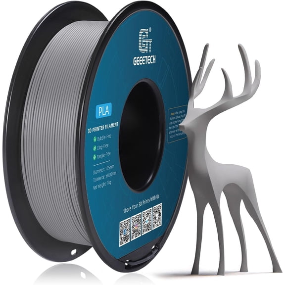 GEEETECH Matte grey PLA Filament,1kg Spool (2.2lbs), Dimensional Accuracy +/- 0.03 mm, Fit Most FDM Printer