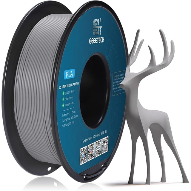 GEEETECH Matte grey PLA Filament,1kg Spool (2.2lbs), Dimensional Accuracy +/- 0.03 mm, Fit Most FDM Printer