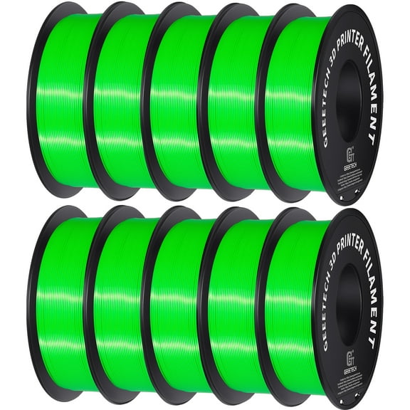 GEEETECH PLA 3D Printer Filament 1.75mm Green, Dimensional Accuracy +/-0.03mm, 10kg (22lbs) , Vacuum Packaging, Fit for Most 3D FDM Printer