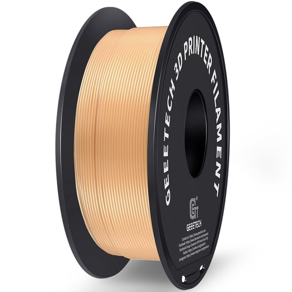 GEEETECH PLA 3D Printer Filament 1.75mm Sand Gold, Dimensional Accuracy +/-0.03mm, 1kg (2.2lbs) , 1080 Feet (330m)per Roll, Vacuum Packaging, Toughness Enhanced, Fit for Most 3D FDM Printer