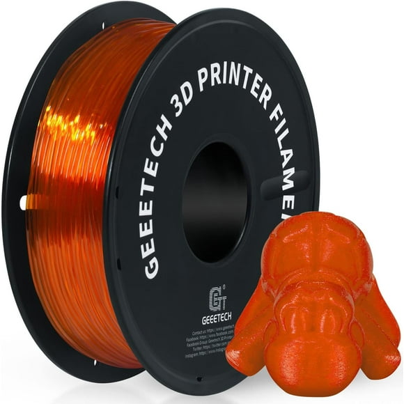 GEEETECH TPU Filament 1.75mm Flexible Soft 3D Printer Consumables Orange, 1kg Spool (2.2 lbs.), Dimensional Accuracy +/- 0.05 mm
