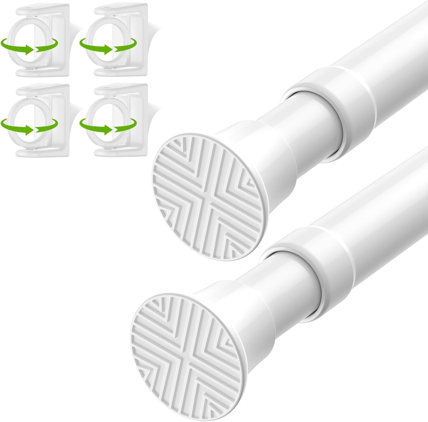 GEEHSA-2Pack White Tension Curtain Rods 23-48Inch - Adjustable, No ...
