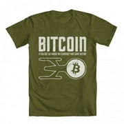 GEEK TEEZ Bitcoin Boldly Go Original Artwork Inspired by Startrek Men's T-shirt Military Green X-Large