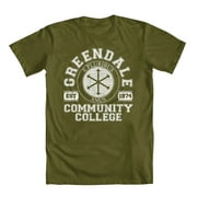 GEEK TEEZ Greendale Community College Original Artwork Inspired by Community Men's T-shirt Military Green X-Large
