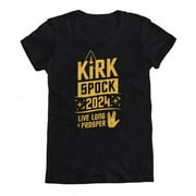 GEEK TEEZ Kirk Spock 2024 Original Artwork Inspired by Star Trek Women's T-shirt Black Medium