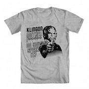 GEEK TEEZ Klingon, Do you speak it? Original Artwork Inspired by Star Trek Men's T-shirt Heather Grey Medium