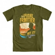 GEEK TEEZ The Final Frontier Original Artwork Inspired by Star Trek Men's T-shirt Military Green Medium
