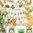 thumbnail image 1 of GEEKEO 3rd Wild Birthday Decorations, Jungle Safari Animal Theme 3rd Birthday Party Supplies with Happy Birthday Banner, Animal Foil Balloons for 3rd Birthday Party Baby Shower Decorations, 1 of 7