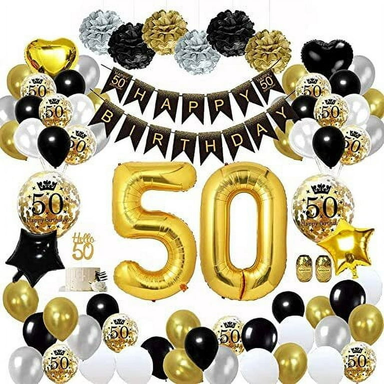 Birthday Decorations For Men Black And Gold Party Decorations Balloons Men