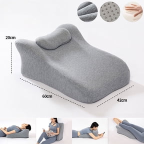 GEEKLiYun Ergonomic Memory Foam Wedge Pillow, 18.5 Degree Angled Support Pillow for Neck Back Waist and Legs, Multi Position Bed Wedge Pillow for Sleeping Reading Relaxing, Removable Cover
