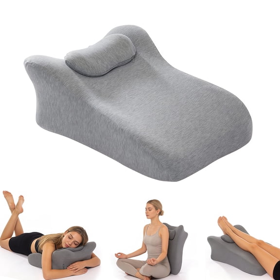 GEEKLiYun Ergonomic Memory Foam Wedge Pillow, 18.5 Degree Angled Support Pillow for Neck Back Waist and Legs, Multi Position Bed Wedge Pillow for Sleeping Reading Relaxing, Removable Cover