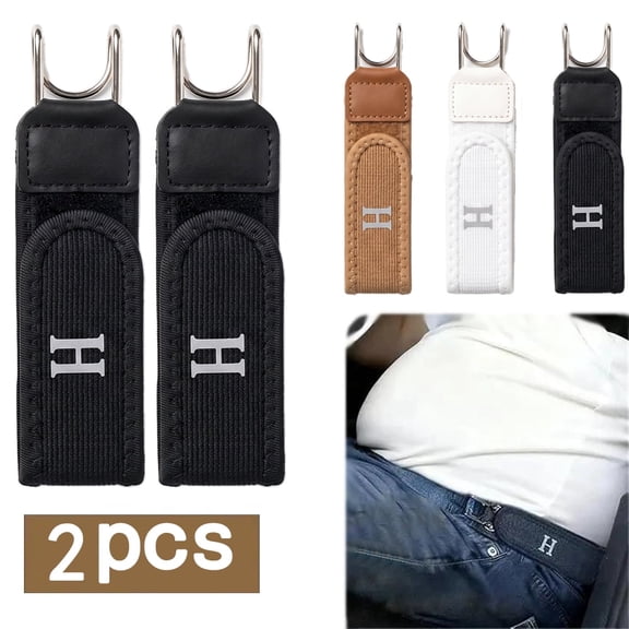GEEKLiYun Unisex elastic belt with metal hook—buckle-free, hole-free, and adjustable; an invisible belt suitable for outdoor work, travel, and casual wear.