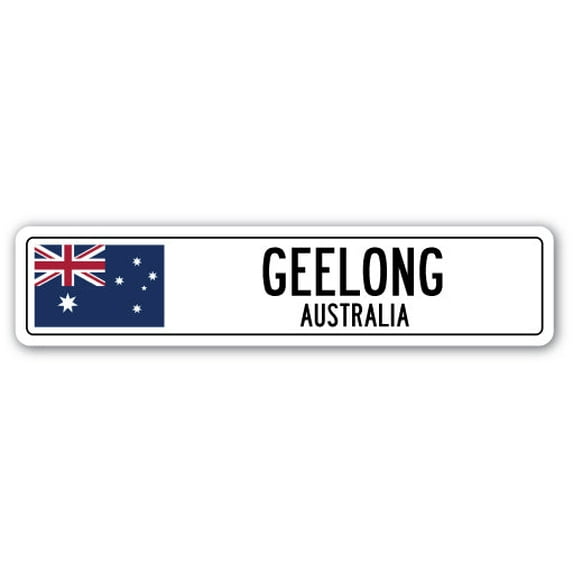 GEELONG AUSTRALIA Street Sign Australian flag city country road wall gift