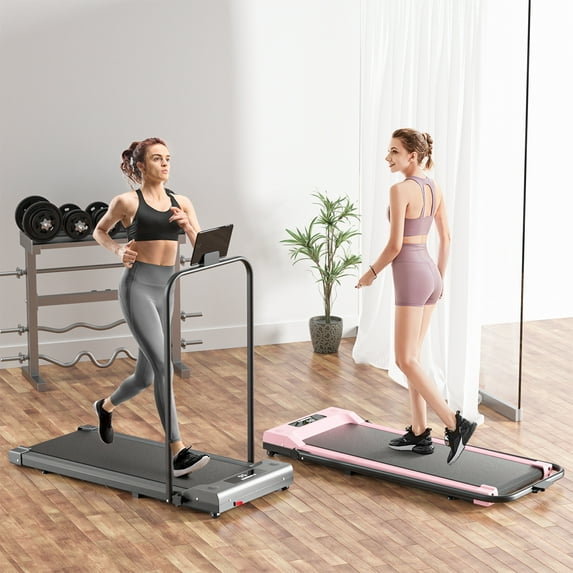 GEEMAX Foldable Electric Treadmill Family Treadmill with LCD Display and Pad Holder Motorized Running Jogging Machine Easy Assembly Fitness Exercise Equipment for Home Gym Office
