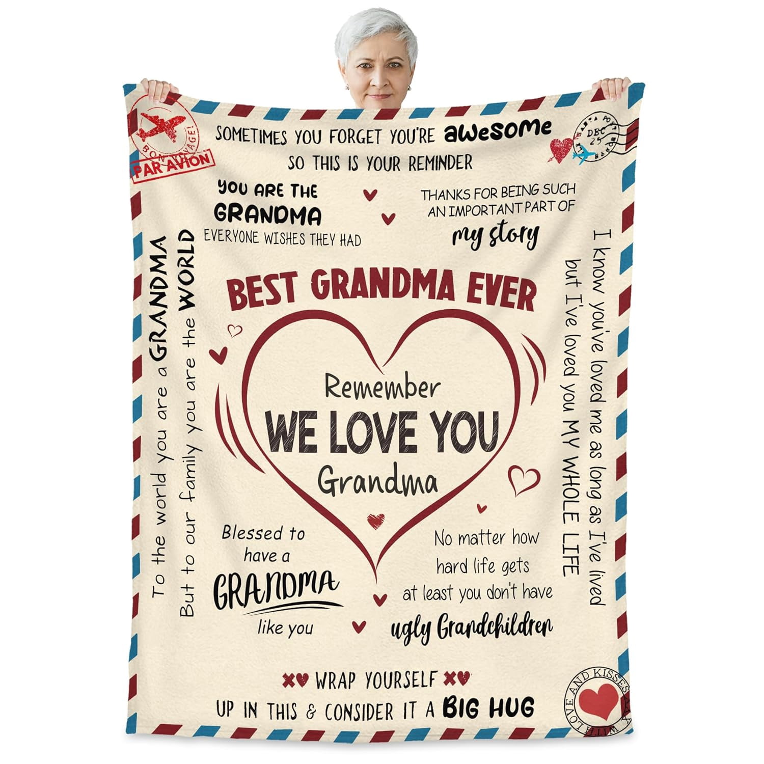 GEEMBI Christmas Grandma Gifts for Women Super Soft Fleece Throw Blanket for Couch Bed 50x60 in Grandma Birthday Gifts from Grandkids Birthday Mimi Nana Gigi Gift for Women