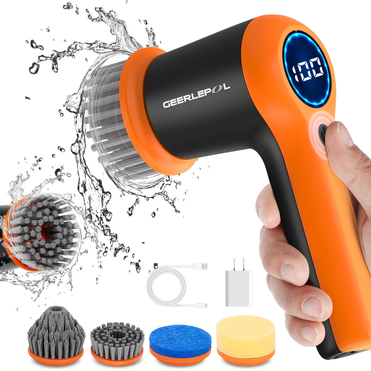 Electric Spin Scrubber, HiCOZY Cordless Shower Cleaning Scrub Brush,  Portable Handheld Power Electric Cleaner 