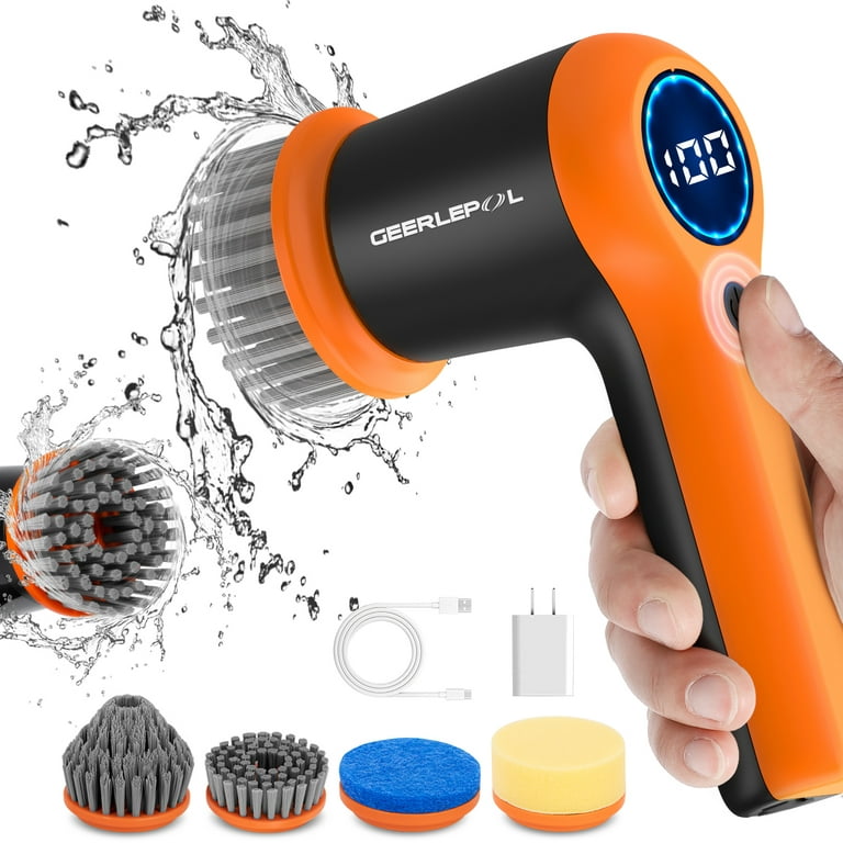 Electric Spin Scrubber Rechargeable Cordless Electric Cleaning Brush  Hand-held Power Scrub Brush With 2000mah Battery And 4 - Cleaning Brushes -  AliExpress