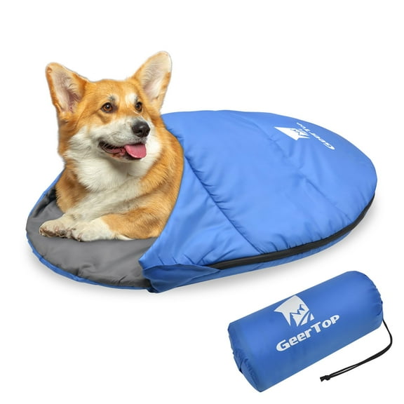 GEERTOP Dog Sleeping Bag Durable Packable Pet Sleeping Bed Comfortable Washable, Portable Pet Bed for Cats and Small Dogs - Dog Bed for Camping Hiking Cottage Beach