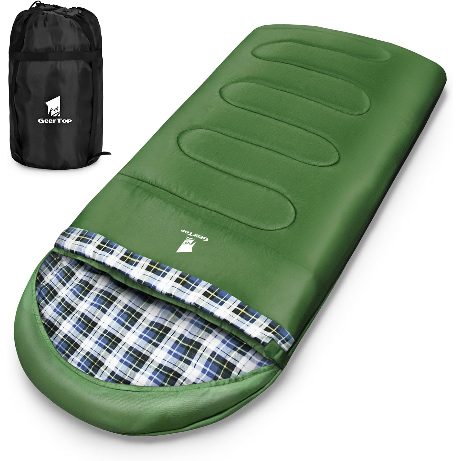 GEERTOP Flannel Sleeping Bags for Adults Big & Tall People Portable Cold Weather Envelope XXL All Seasons Camping Sleeping Bag