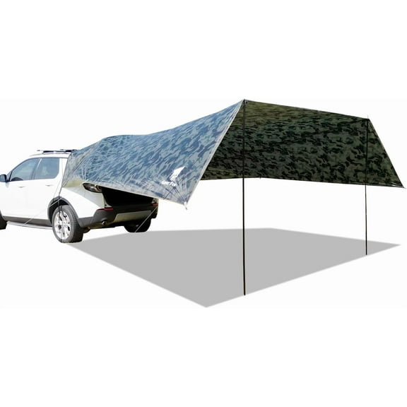 GEERTOP Large Car Awning Tarp for Camping Backpacking Tarp SUV Tailgate Truck Canopy Sun Shade Waterproof Outdoor Rear Vehicle Awning Shelter for Van, MPV, Campers