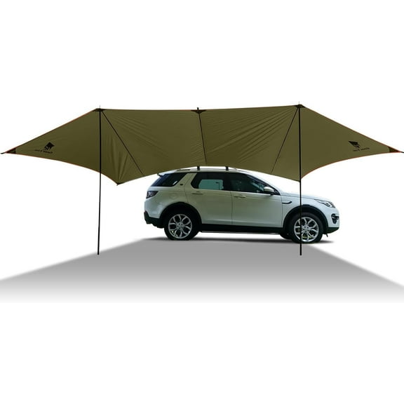 GEERTOP Large Car Side Camping Awning 19 x 11 ft SUV Canopy Tarp Waterproof Outdoor Vehicle Sun Shade Shelter for Truck, MPV, Van, Campers