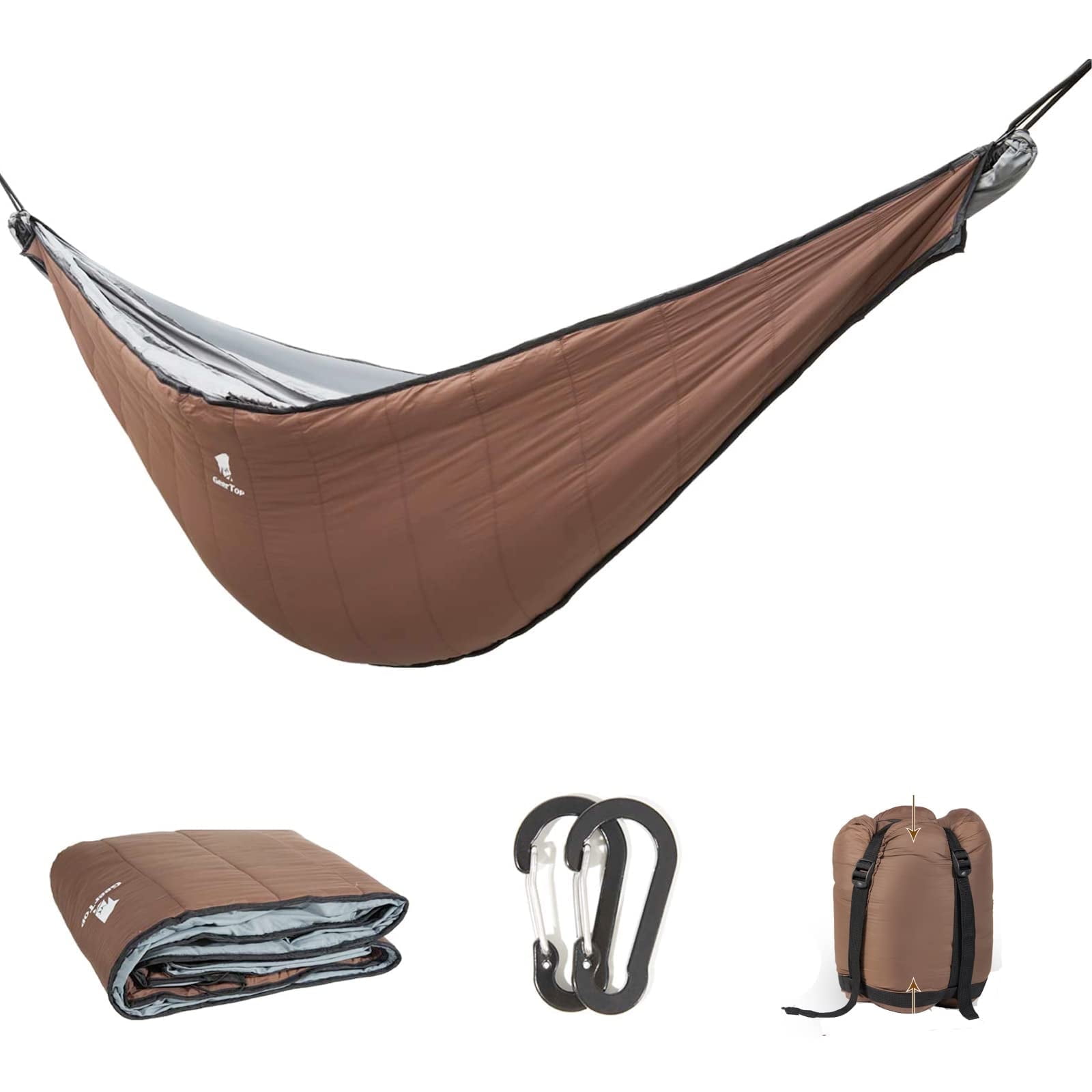 GEERTOP Portable Hammock Quilt for Camp Lightweight Full Length 4 Seasons Warm Single Double Hammock Underquilt for Outdoor Camping Hiking Backpacking Travel Beach Backyard Patio