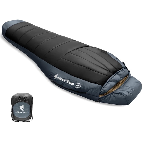 GEERTOP Portable Mummy Sleeping Bag with Graphene Lining for Adults Cold Weather 27F to 40F, Lightweight & Water-Resistant, Warm Compact for Camping Backpacking Hiking