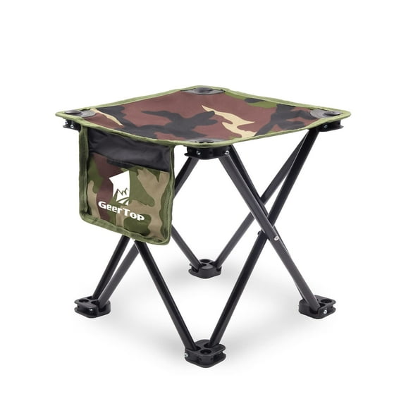 GEERTOP Small Folding Camp Stool Portable Mini Camping Foot Rest Collapsible Seat Chair for Outdoor Hiking Fishing Hunting Beach Travel