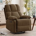 thumbnail image 1 of GEEYOO Swivel Rocker Recliner Chair for Adults,360°Swivel Nursery Recliner with Side Pockets,Small Recliner Chair for Small Spaces for Living Room,Linen,Brown, 1 of 7