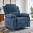 thumbnail image 1 of GEEYOO Swivel Rocker Recliner Chair with Massage and Heat Glider Recliner for Adults with Side Pockets Chenille for Living Room,Blue, 1 of 6