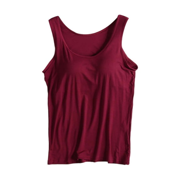 GEGNXA Womens Soft Tank Top Vest With Built In Bra Sleeveless Comfy Stretch Yoga Gym Tops Workout Tank Tops