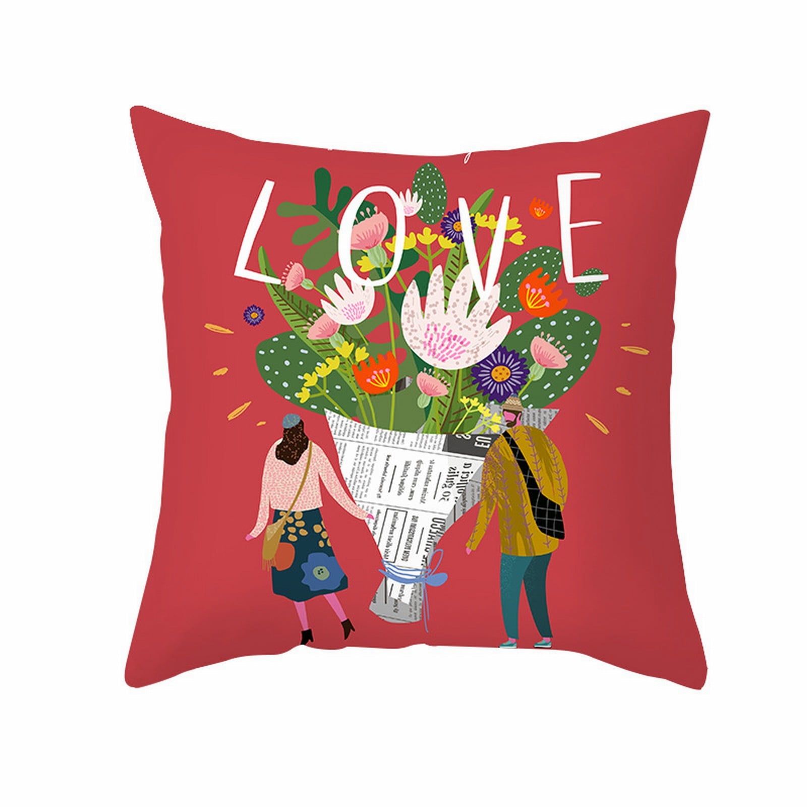 GEHGWP Alentines Throw Pillow Covers 18x18 Happy Valentine's Day Pillow