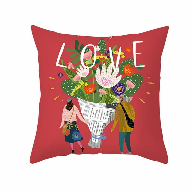 GEHGWP Alentines Throw Pillow Covers 18x18 Happy Valentine's Day Pillow
