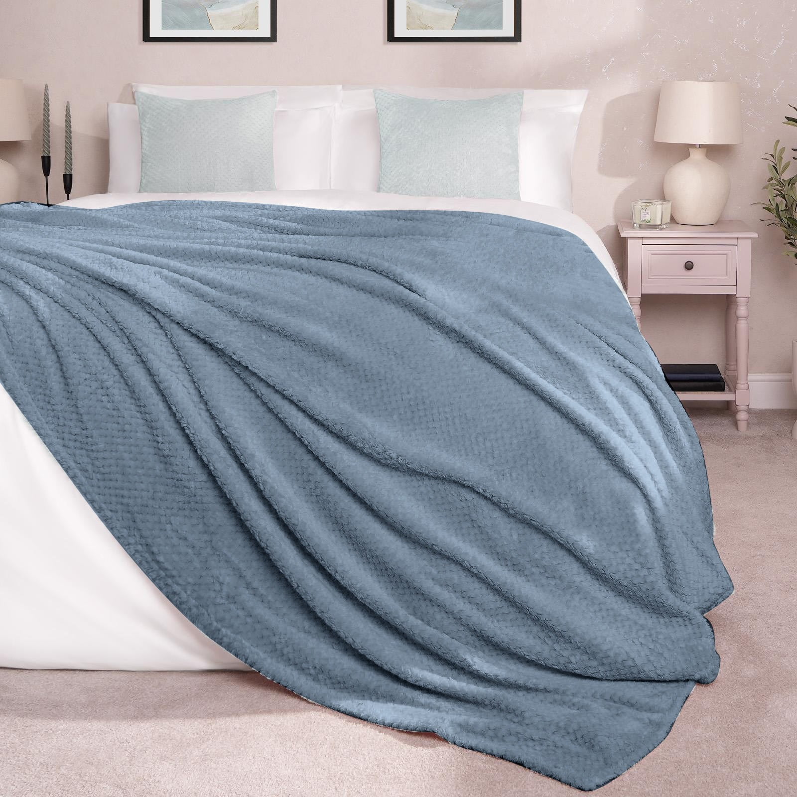 GEHGWP Solid Color Pineapple Plaid Flannel Blanket Coral Velvet Sofa